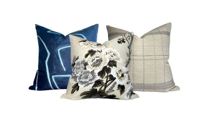 Dekowe Pyne Hollyhock Pillow Cover In Charcoal Schumacher Textiles