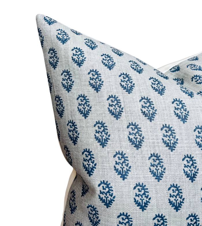 Dekowe Rajmata Tonal Pillow Cover In Mist Indigo/Blue Peter Dunham Textiles