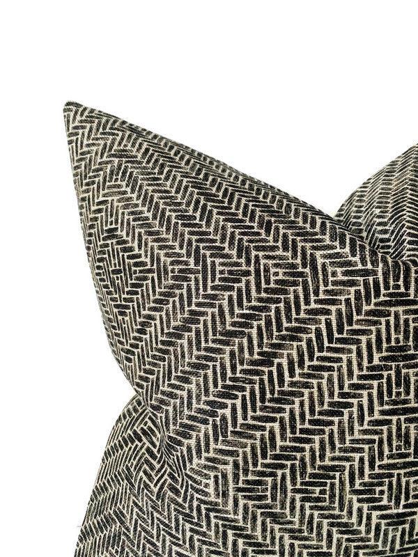 Dekowe Rattan Pillow Cover In Jet McLaurin + Piercy Textiles