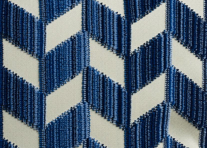 Dekowe Ready To Ship 10x20 Schumacher Chevron Strie Pillow Cover In Lapis Blue