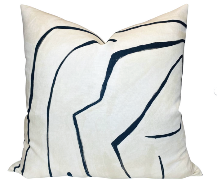 Dekowe Ready To Ship 11x63 Graffito Pillow Cover In Linen Onyx
