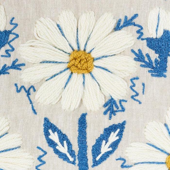 Dekowe Ready To Ship 12x16 Schumacher Marguerite Embroidery Pillow Cover In Blue