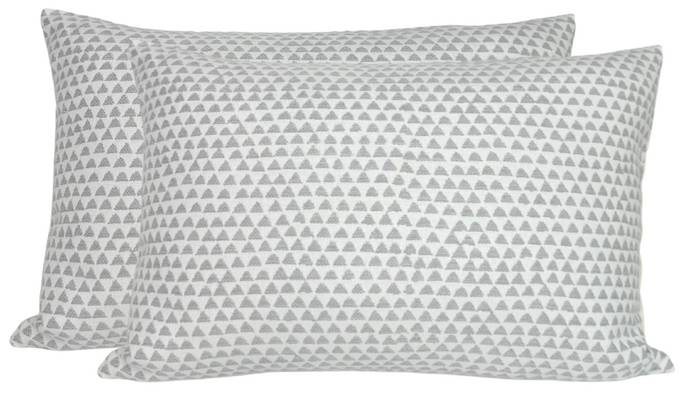 dekowe Ready to Ship 12x20 Huts Pillow Cover in Albatross Grey