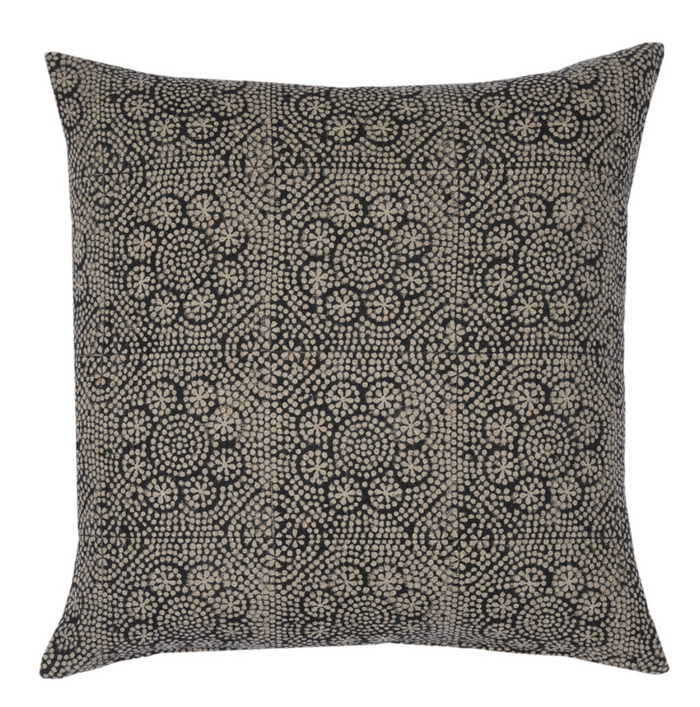dekowe Ready to Ship 12x20 Wisteria Floral Pillow Cover in Noir