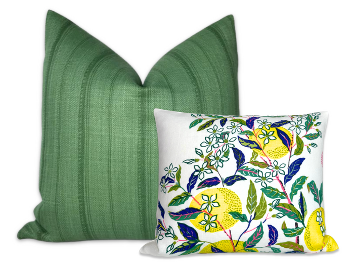 Dekowe Ready To Ship 14x18 Citrus Garden Pillow Cover In Lime