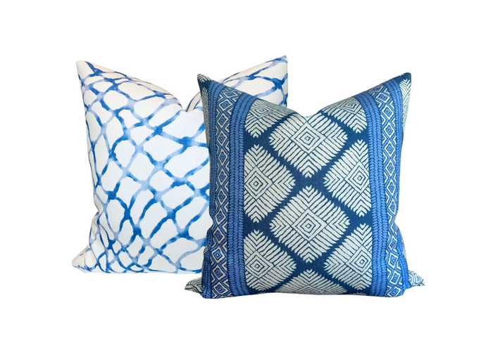 Dekowe Ready To Ship 14x20 Austin Pillow Cover In Navy Blue