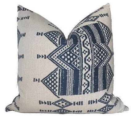 dekowe Ready to Ship 14x26 Peter Dunham Mombasa Pillow Cover in Indigo Blue