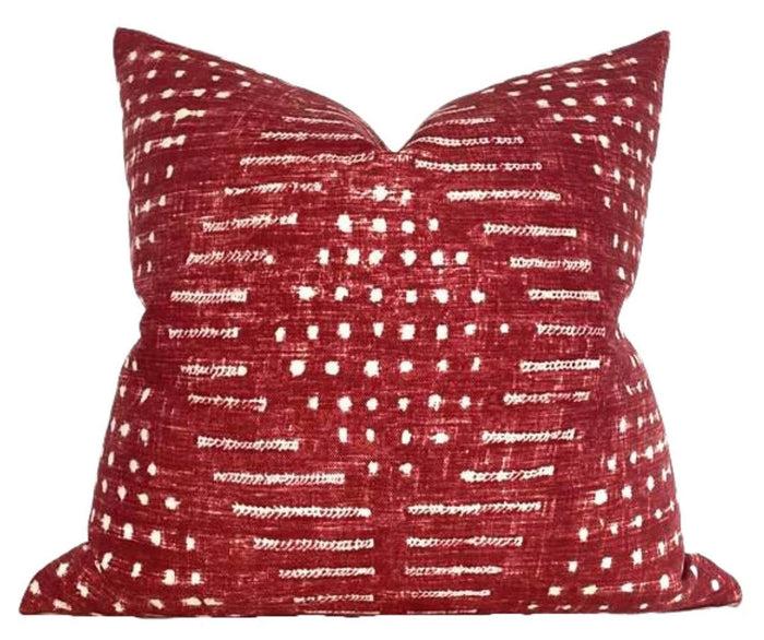 dekowe Ready to Ship 16x16 Mali Pillow Cover in Red