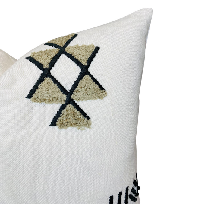 Dekowe Ready To Ship 16x16 Schumacher Samsun Embroidered Pillow Cover In Carbon