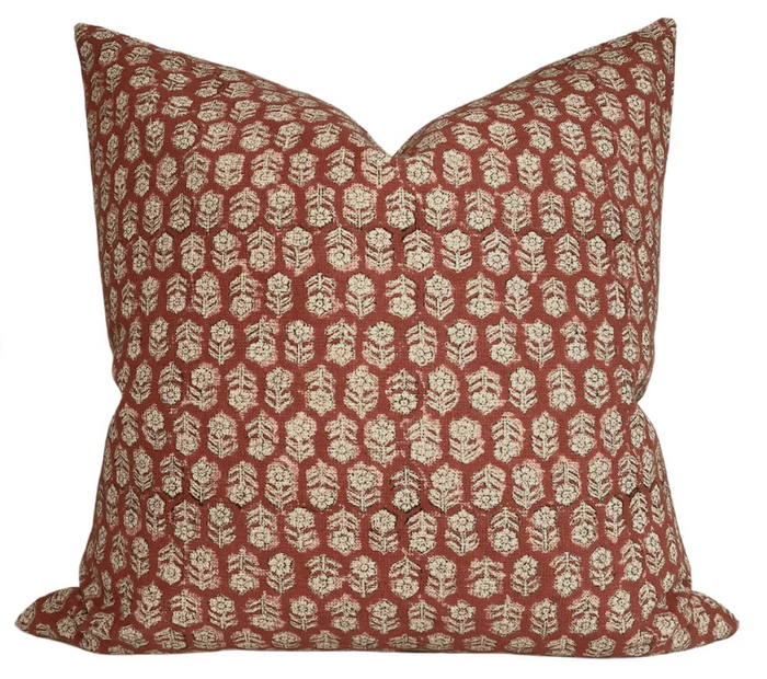 dekowe Ready to Ship 18x18 + 22x22 Tulsi Pillow Cover in Rust