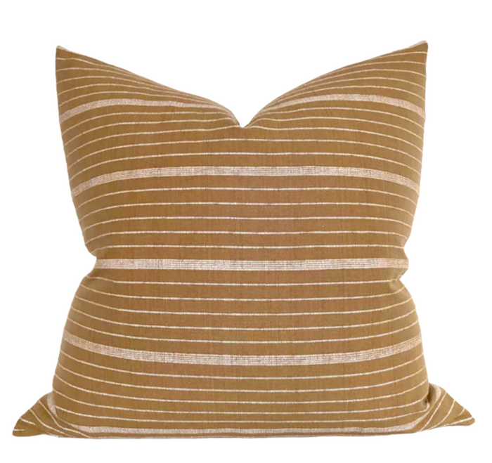 dekowe Ready to Ship 18x18 Cusco Stripe Pillow Cover in Sand Natural