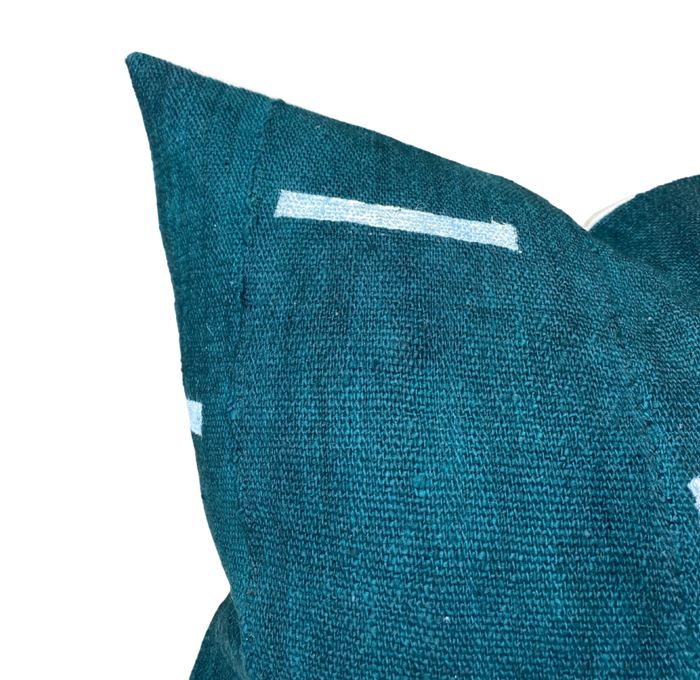 Dekowe Ready To Ship 18x18 Dashes Mudcloth Pillow Cover In Hunter Green