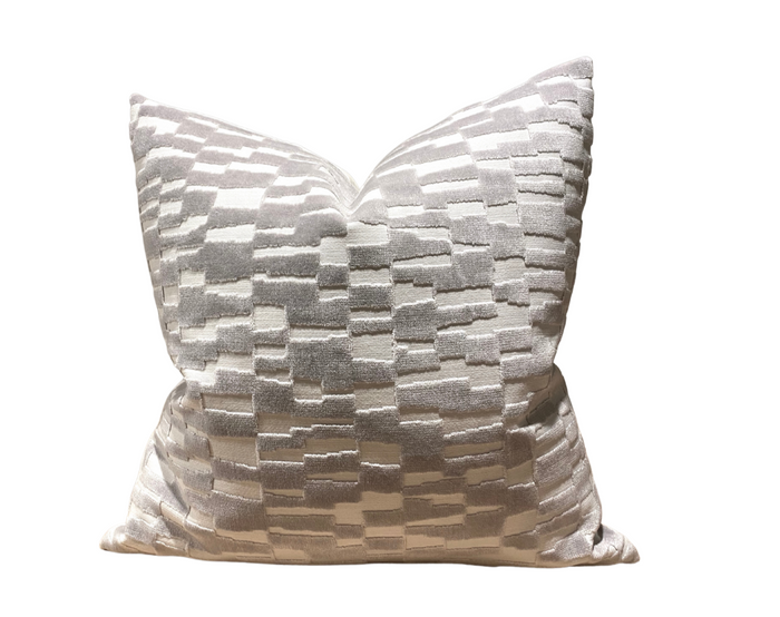 dekowe Ready to Ship 18x18 Mod Velvet Pillow Cover in Grey