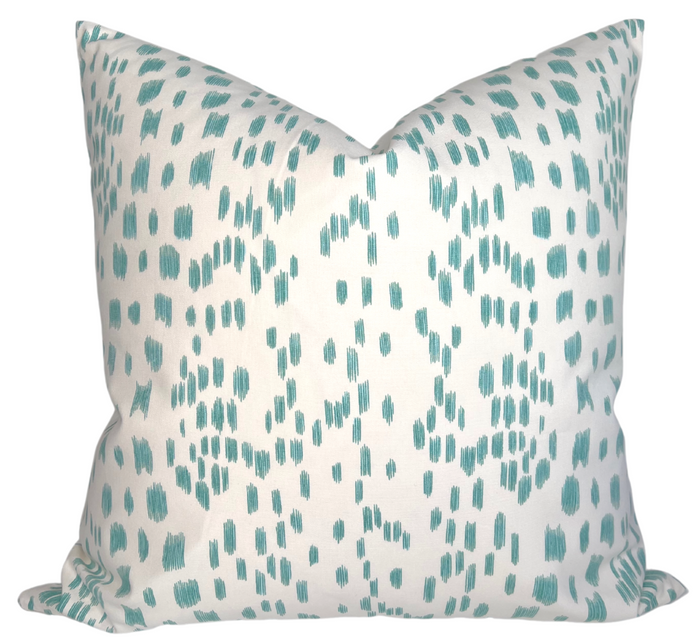 dekowe Ready to Ship 20x20 Les Touches Pillow Cover in Aqua Blue