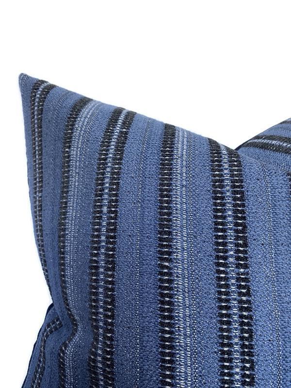 Dekowe Ready To Ship 20x20 Majorelle Pillow Cover In Black On Indigo