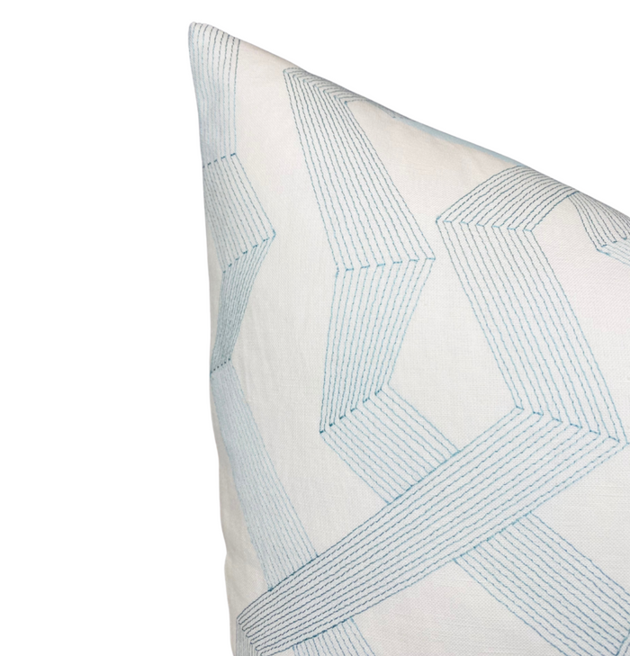 Dekowe Ready To Ship 20x20 Soto Pillow Cover In Bayside Blue
