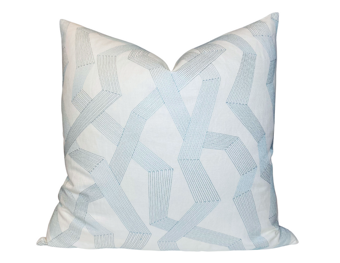 dekowe Ready to Ship 20x20 Soto Pillow Cover in Bayside Blue