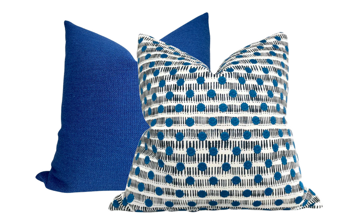 Dekowe Ready To Ship 22x22 Alpine Woven Pillow Cover In Blue F Schumacher Textiles