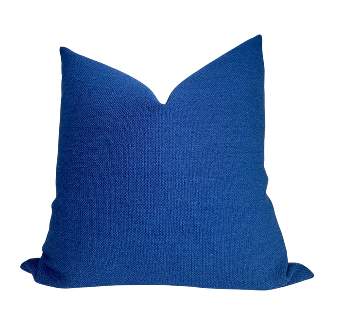 dekowe Ready to Ship 22x22 Alpine Woven Pillow Cover in Blue F Schumacher Textiles