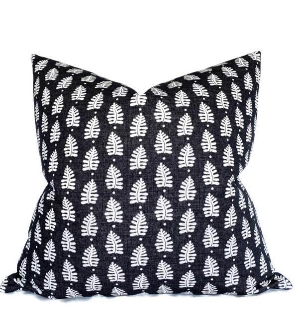 dekowe Ready to Ship 22x22 Ferndale Pillow Cover in Black