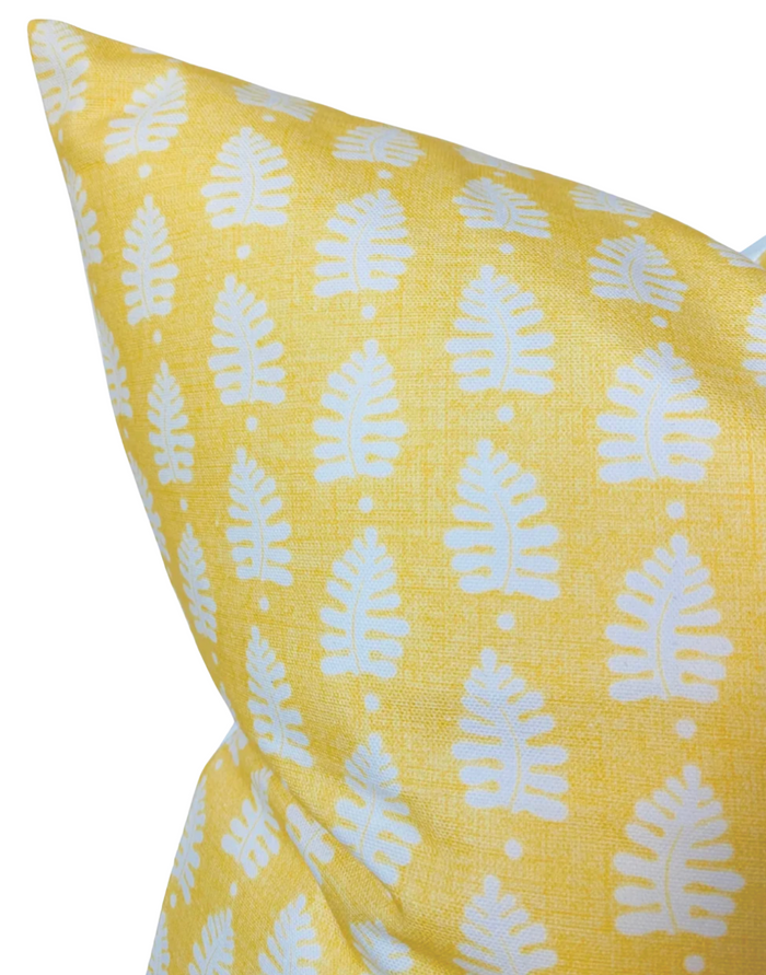 Dekowe Ready To Ship 22x22 Ferndale Pillow Cover In Yellow