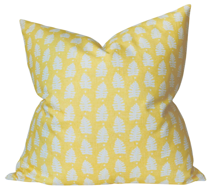 dekowe Ready to Ship 22x22 Ferndale Pillow Cover in Yellow