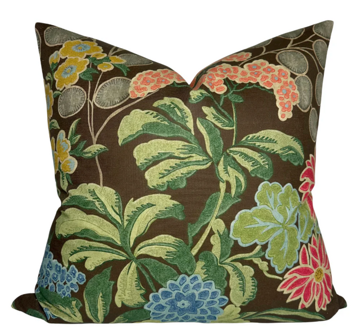 dekowe Ready to Ship 22x22 Meadow Pillow Cover in Brown