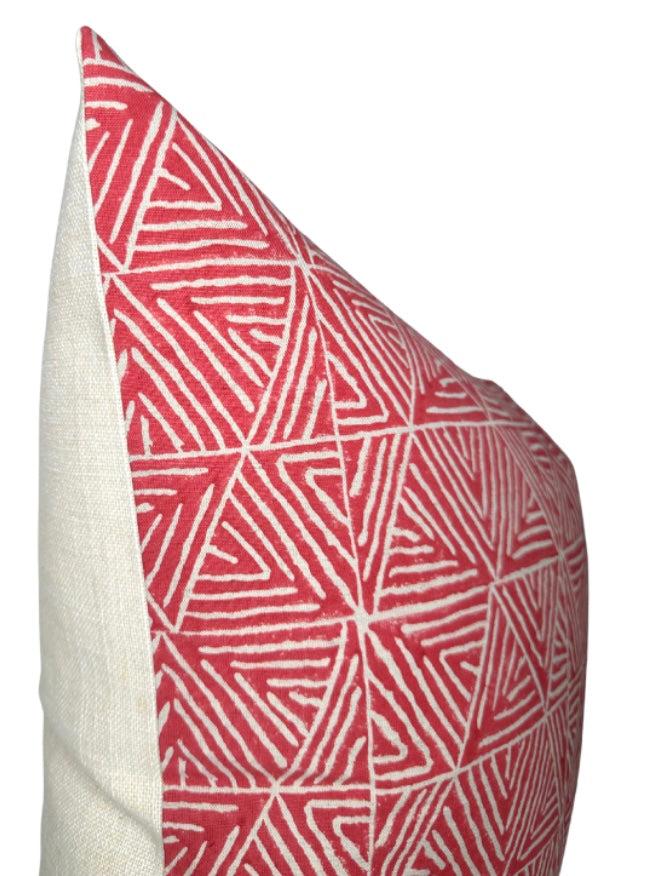 Dekowe Ready To Ship 22x22 Mombasa Pillow Cover In Red