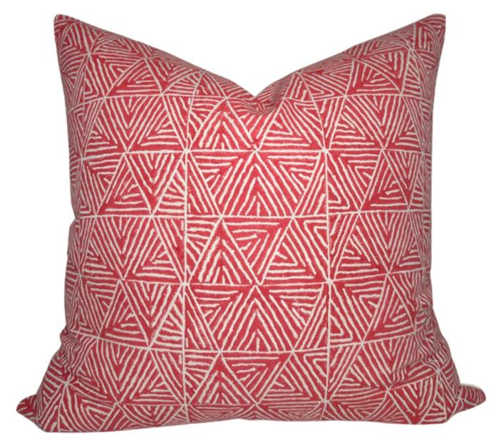 dekowe Ready to Ship 22x22 Mombasa Pillow Cover in Red