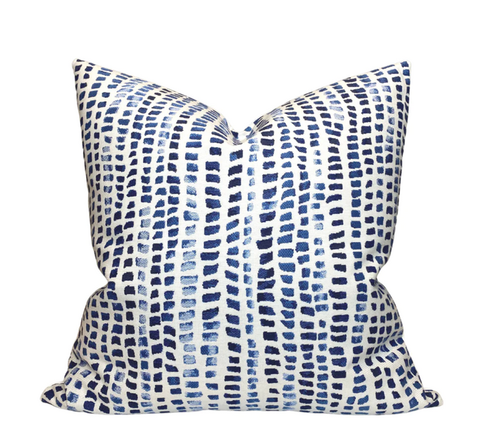 dekowe Ready to Ship 22x22 Mosaic Pillow Cover in Blue