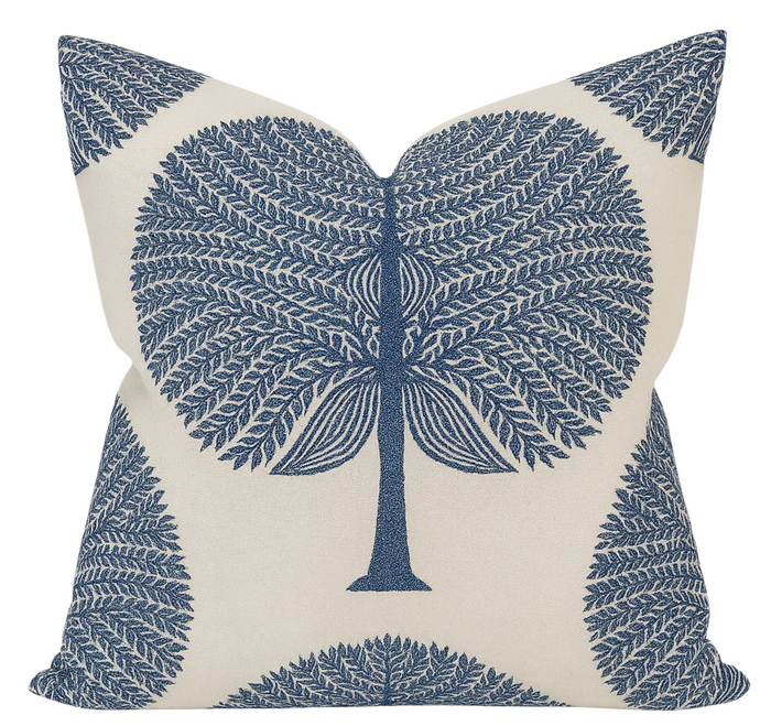 dekowe Ready to Ship 22x22 Mulberry Tree Pillow Cover in Navy