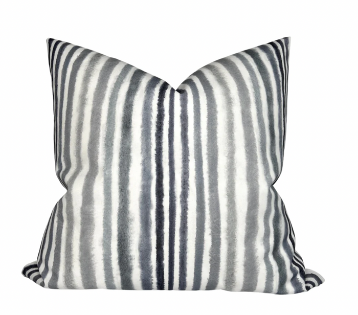 dekowe Ready to Ship 22x22 Palasari Pillow Cover in Graphite - Indoor Outdoor Pillow