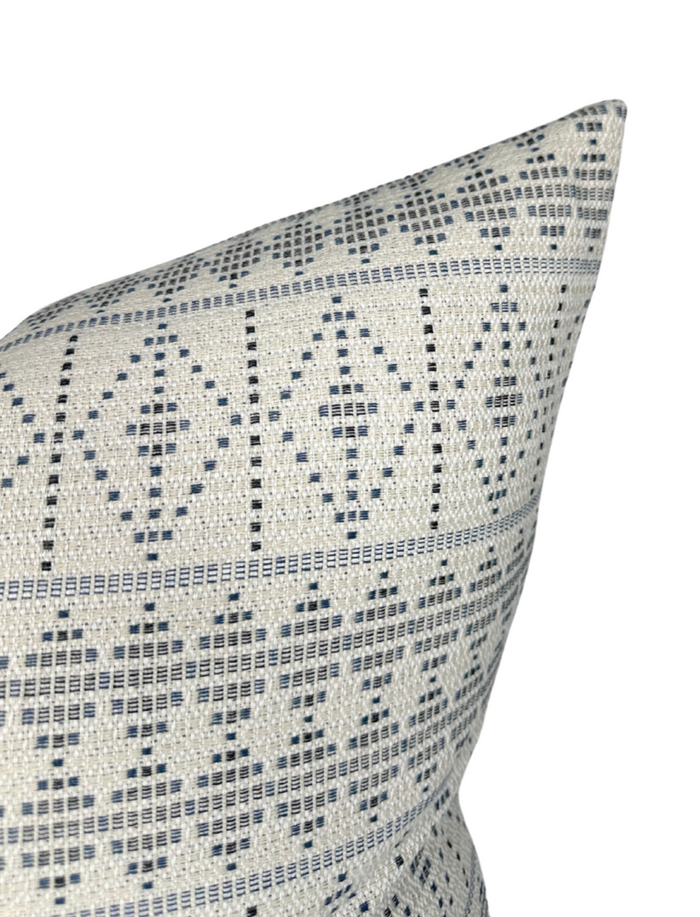 Dekowe Ready To Ship 22x22 Souk Pillow Cover In Indigo On Natural