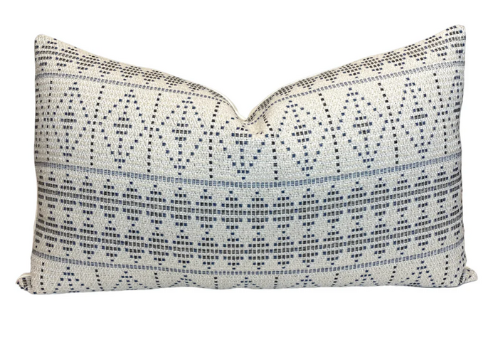 Dekowe Ready To Ship 22x22 Souk Pillow Cover In Indigo On Natural