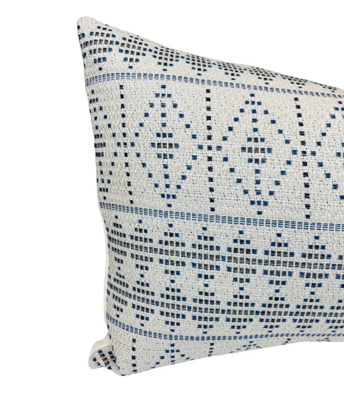 Dekowe Ready To Ship 22x22 Souk Pillow Cover In Indigo On Natural