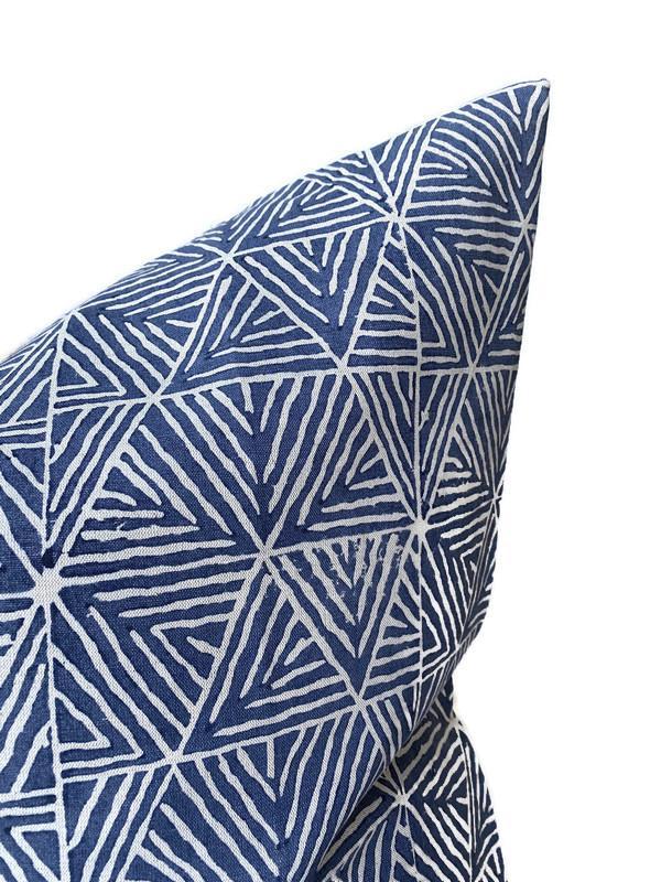 Dekowe Ready To Ship 24x24 Mombasa Pillow Cover In Navy Blue