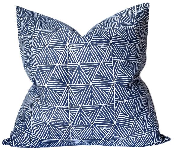 dekowe Ready to Ship 24x24 Mombasa Pillow Cover in Navy Blue