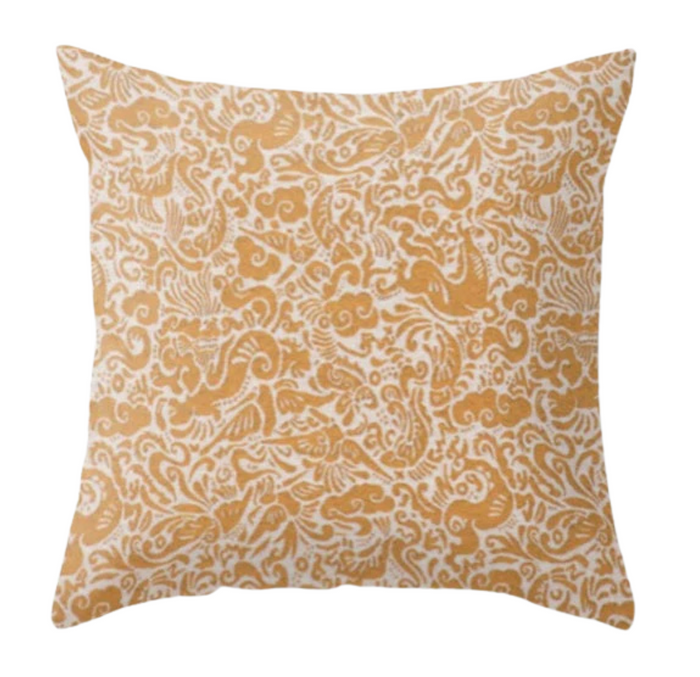 dekowe Ready to Ship 26x26 Amali Pillow Cover in Mustard