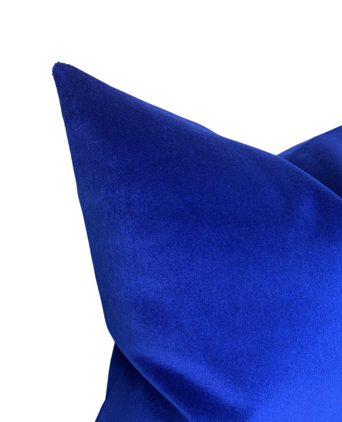 Dekowe Royal Blue Performance Velvet Pillow Cover Perennials Plushy Indoor Outdoor Pillow