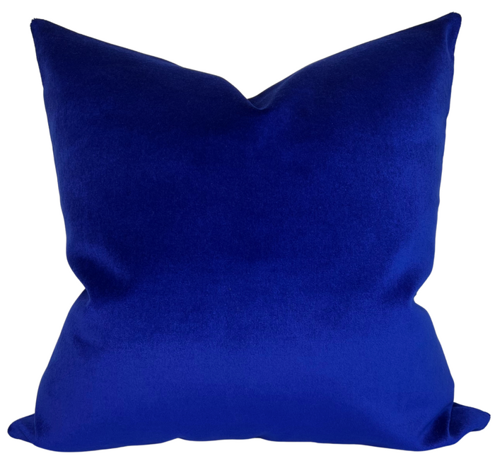 dekowe Royal Blue Performance Velvet Pillow Cover Perennials Plushy Indoor Outdoor Pillow