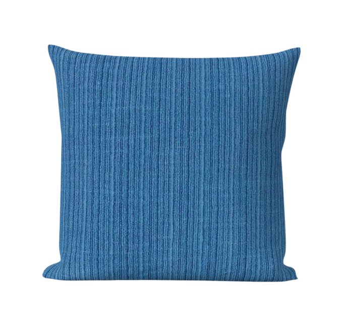 dekowe Schumacher Antique Strie Velvet Pillow Cover in Cornflower Blue