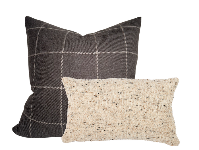 Dekowe Schumacher Bancroft Wool Pillow Cover In Sable Brown