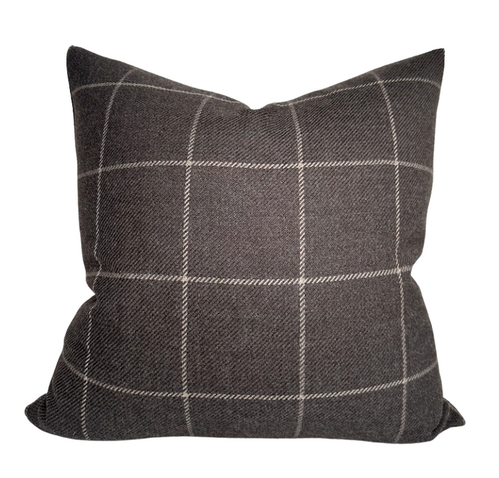dekowe Schumacher Bancroft Wool Pillow Cover in Sable Brown
