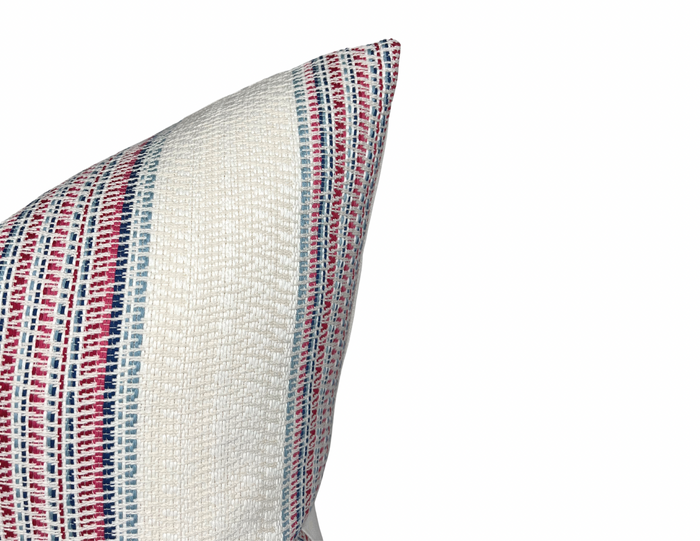 Dekowe Schumacher Bendita Stripe Pillow Cover In Rose