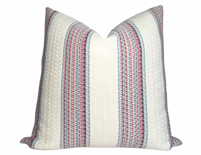 dekowe Schumacher Bendita Stripe Pillow Cover in Rose