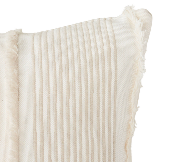 Dekowe Schumacher Billy Embroidered Pillow Cover In Natural Indoor Outdoor Pillow