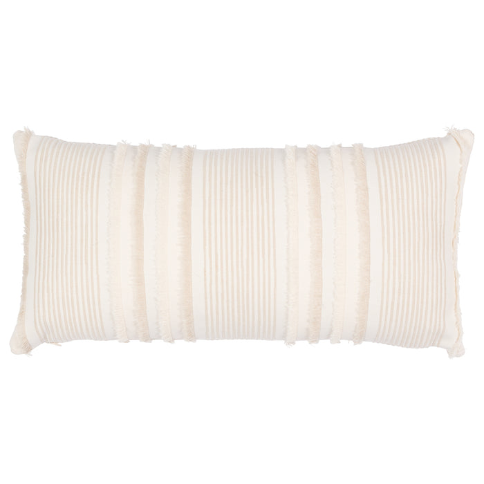 dekowe Schumacher Billy Embroidered Pillow Cover in Natural Indoor Outdoor Pillow
