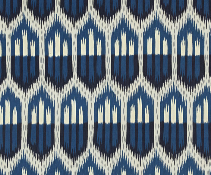 Dekowe Schumacher Bukhara Ikat Pillow Cover In Indigo Blue