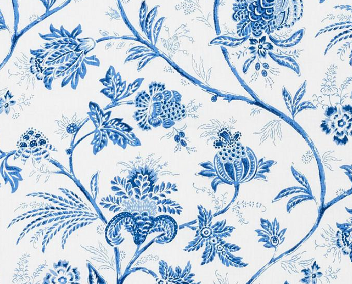 Dekowe Schumacher Chinoiserie Vine Pillow Cover In Cobalt Blue