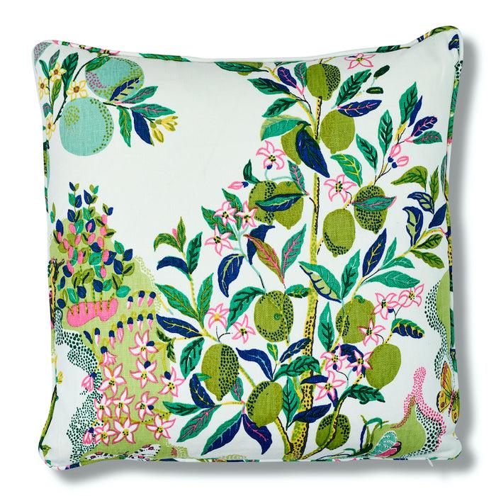 Dekowe Schumacher Citrus Garden Pillow Cover In Lime